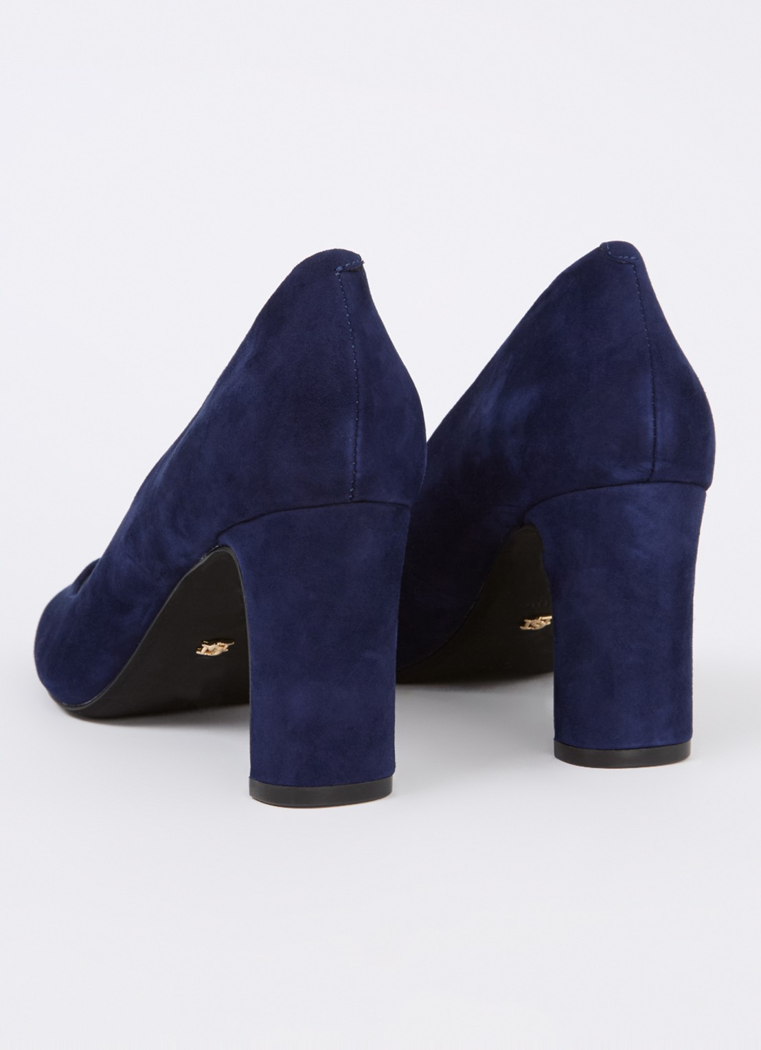 Dune London Arriving pump van suède - achterkant donkerblauw