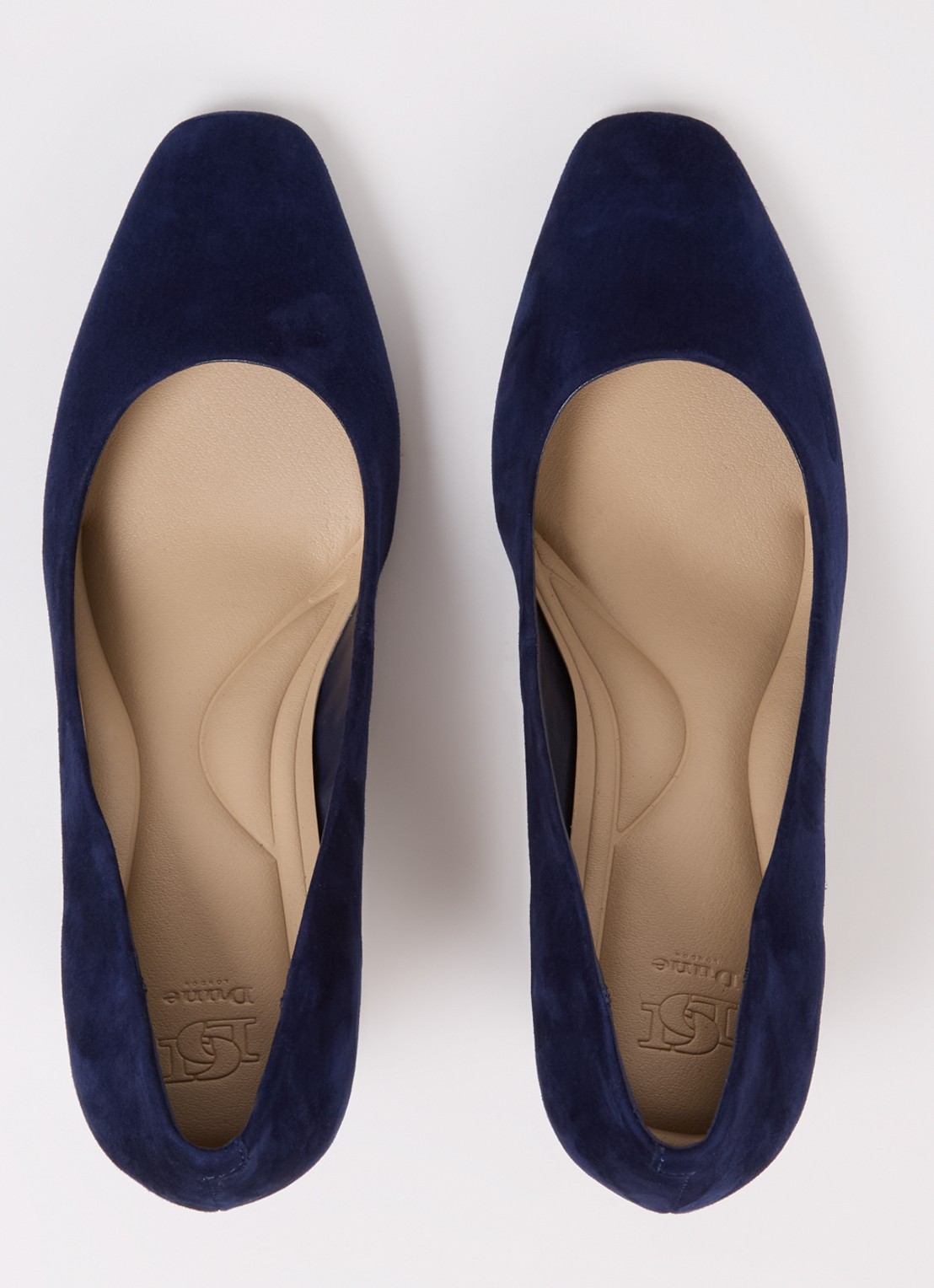 Dune London Arriving pump van suède - detail 4 donkerblauw
