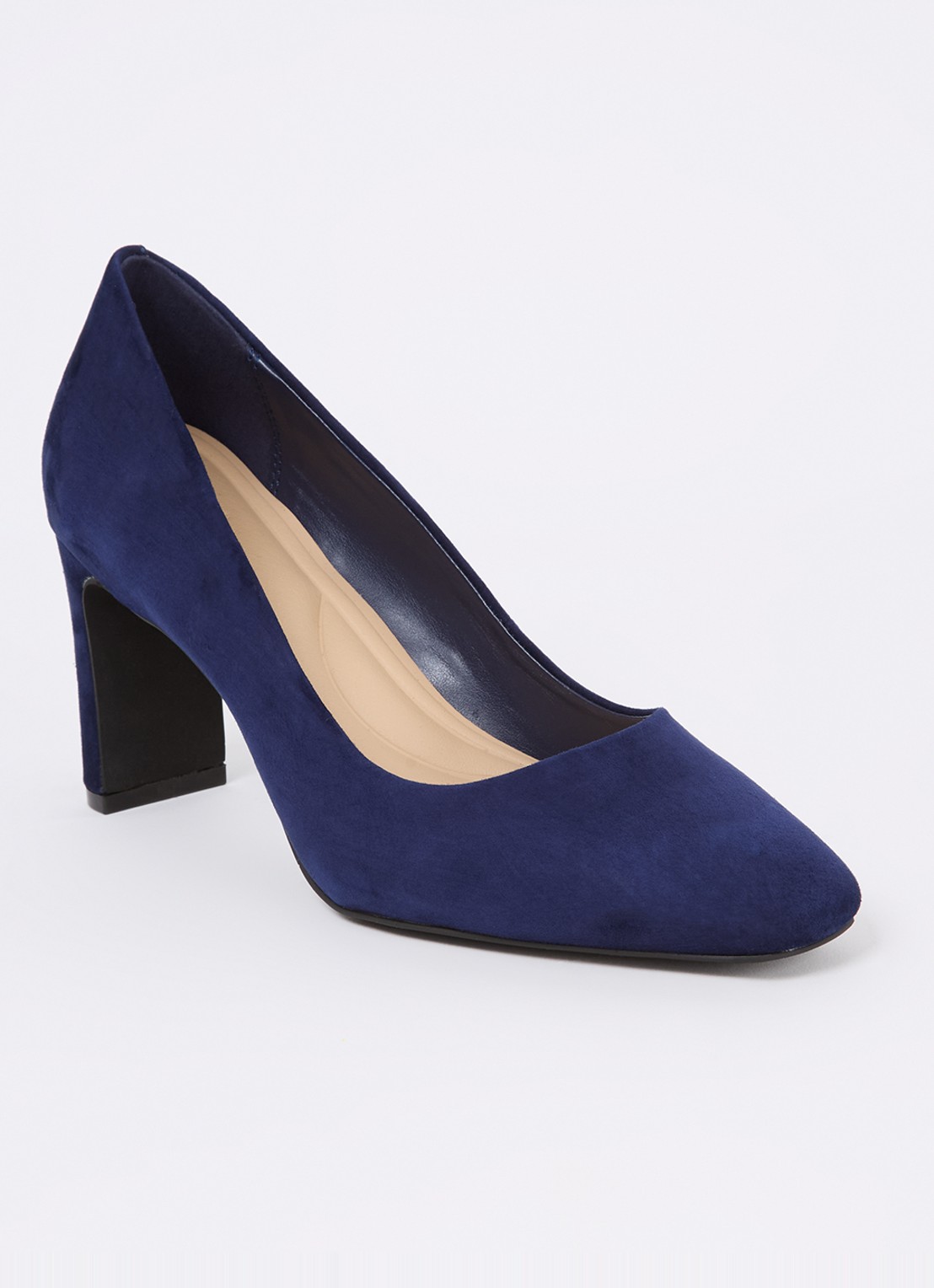 Dune London Arriving pump van suède - voorkant 2 donkerblauw