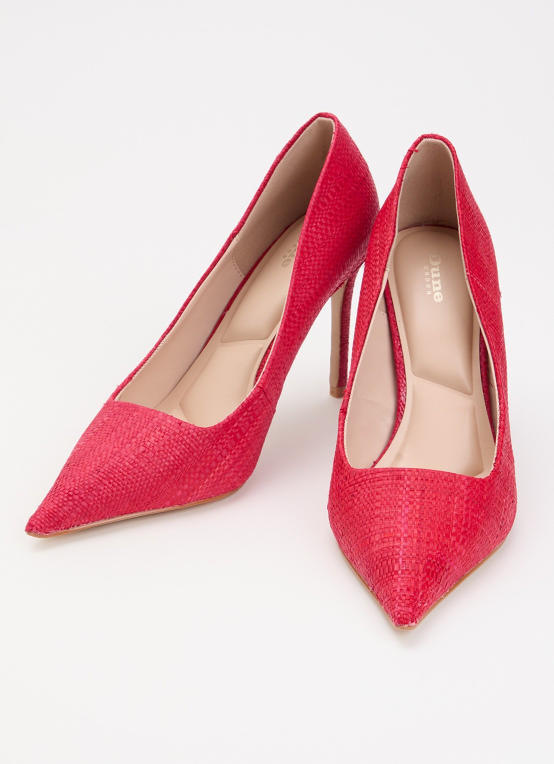 Dune London Assured pump van leer met crocostructuur - detail 3 rood