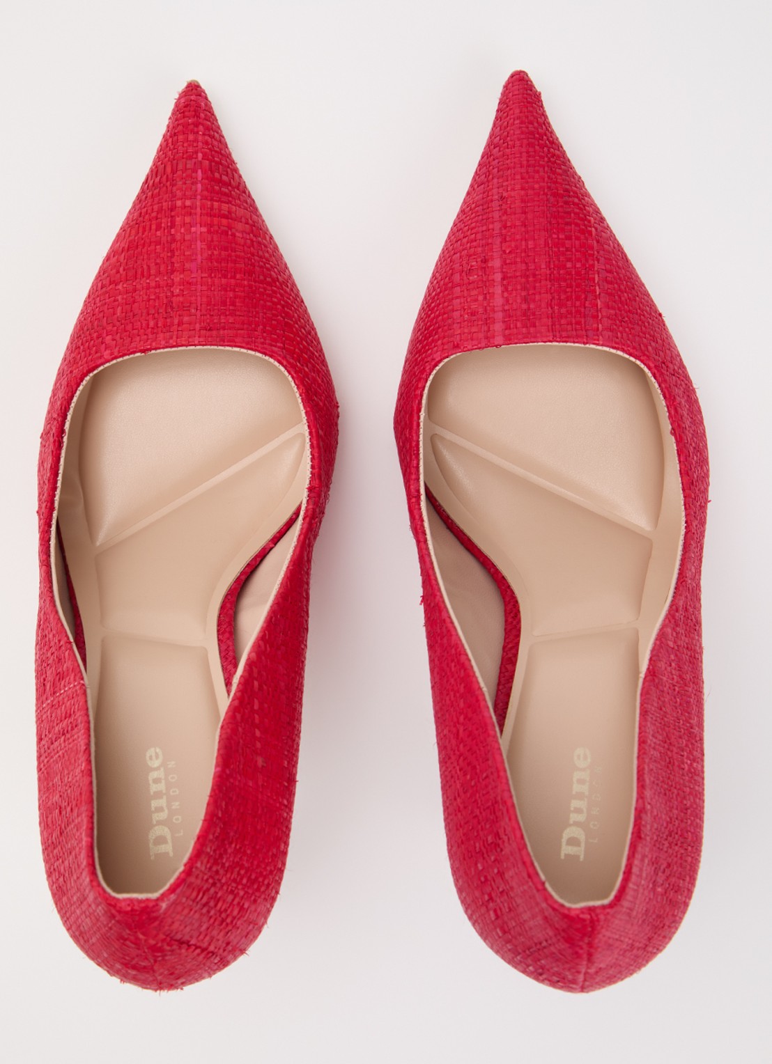 Dune London Assured pump van leer met crocostructuur - detail 4 rood