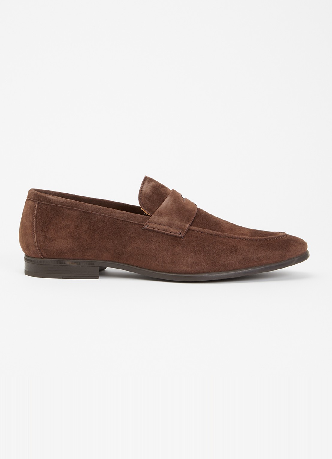 Dune London Barclays loafer van suéde  - voorkant 2 bruin