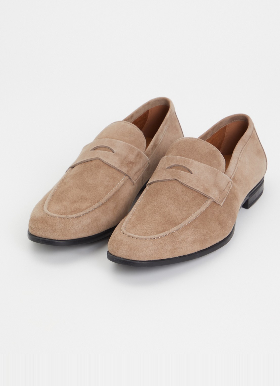 Dune London Barclays loafer van suéde  - detail 2 zand