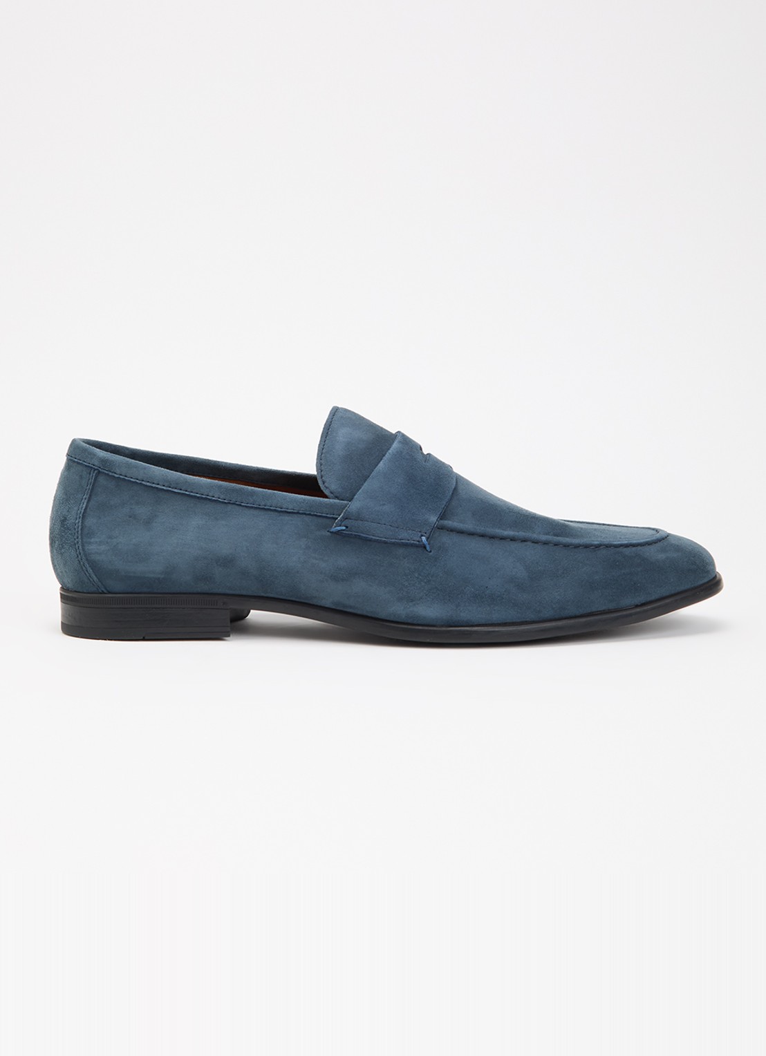 Dune London Barclays loafer van suéde  - voorkant petrol
