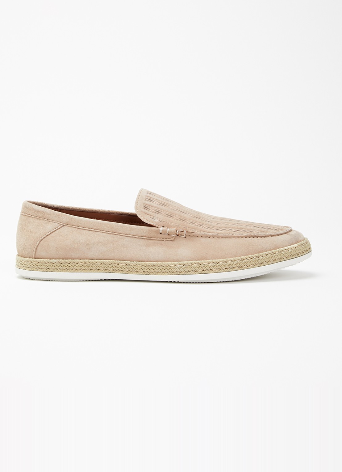 Dune London Barnies slip-on van suède - voorkant beige