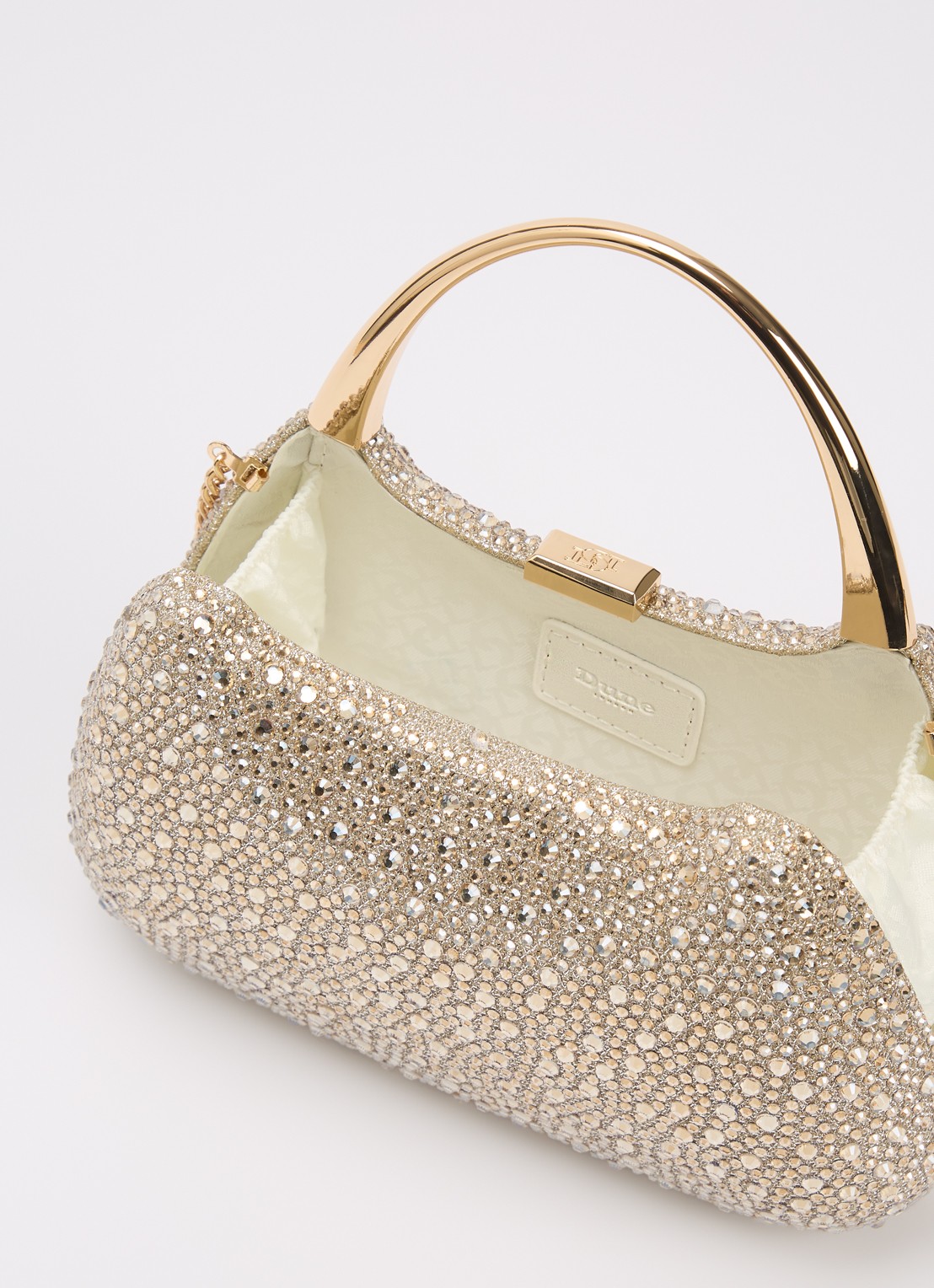 Dune London Beamings clutch met strass en afneembare schouderriem - detail 3 goud