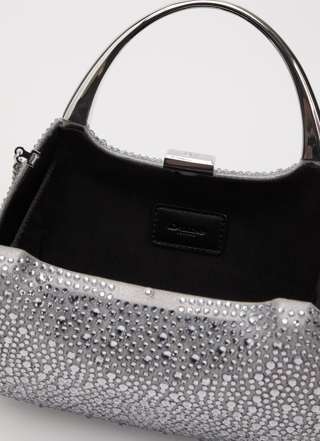 Dune London Beamings clutch met strass en afneembare schouderriem - detail 2 grijs