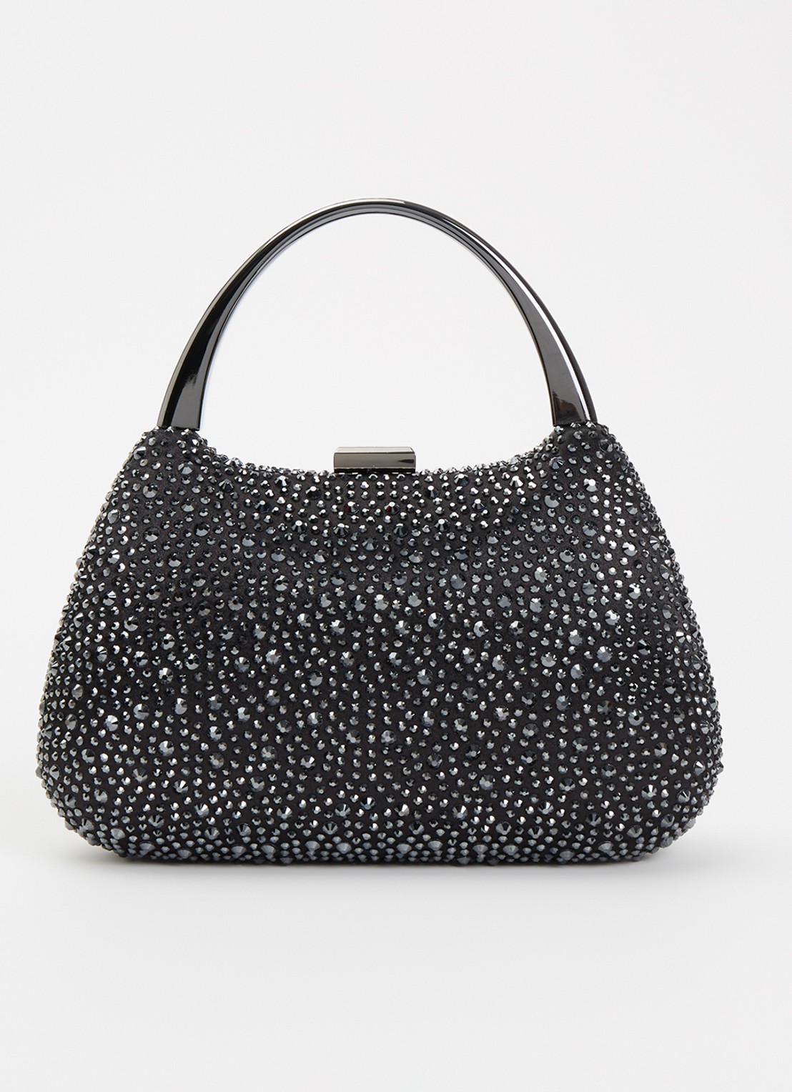 Dune London Beamings clutch met strass en afneembare schouderriem - voorkant 5 diepzwart