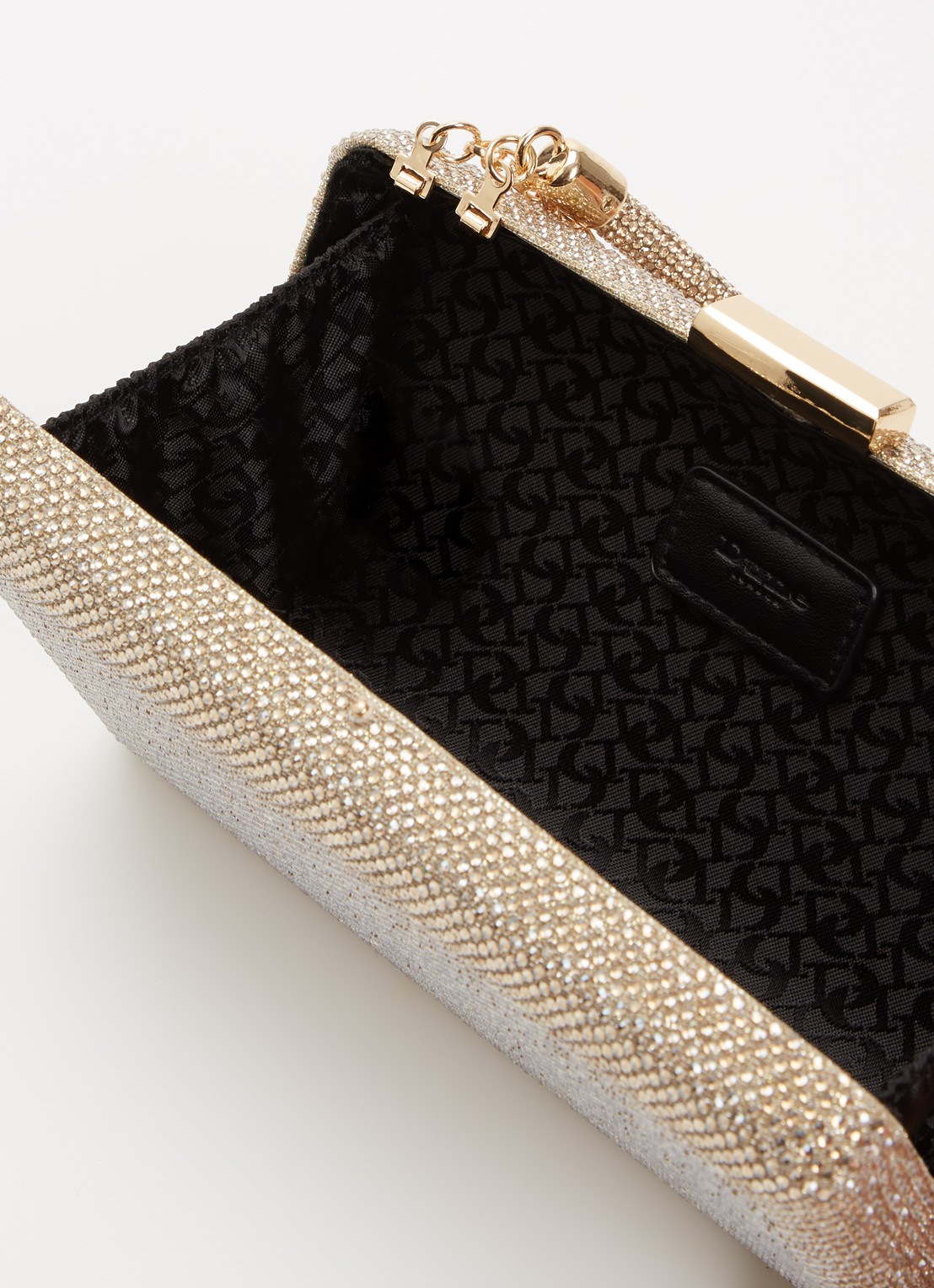 Dune London Beaut clutch met afneembare schouderriem - detail 3 witgoud