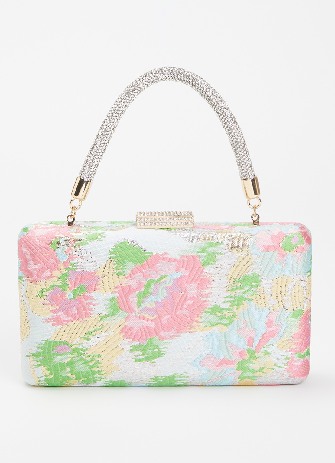 Dune London Beaut clutch met afneembare schouderriem - voorkant groen
