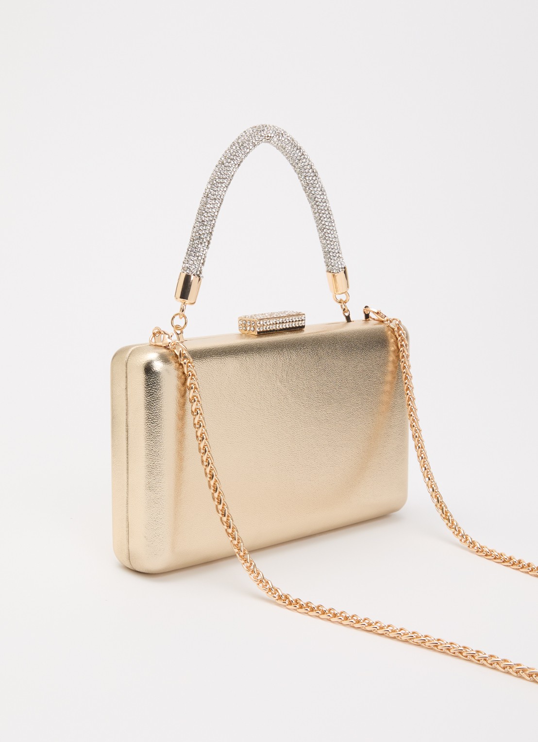Dune London Beaut clutch met afneembare schouderriem - achterkant goud