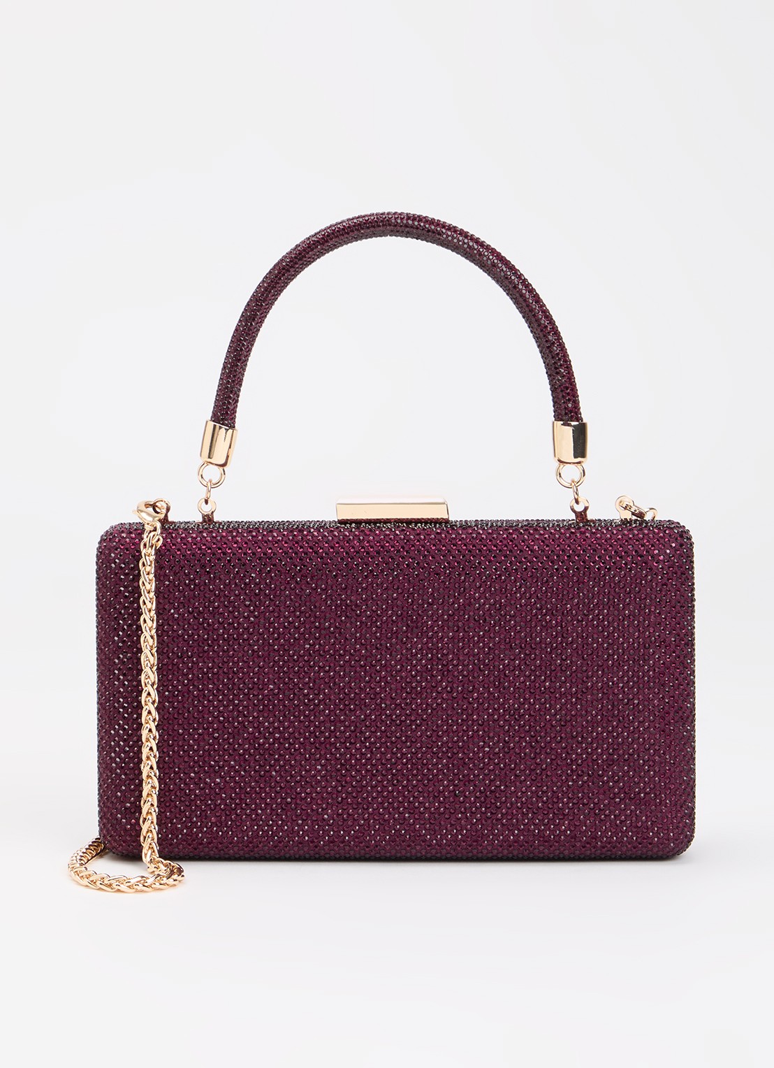 Dune London Beaut clutch met afneembare schouderriem - voorkant 5 paars
