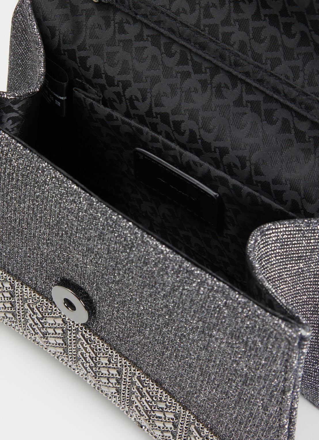 Dune London Bedazzle handtas met afneembare schouderriem en pailletten  - detail 2 zilver