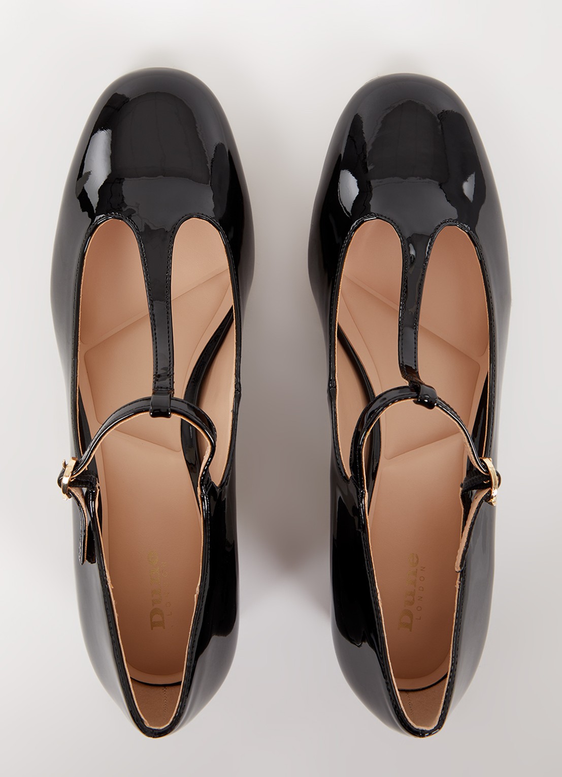 Dune London Believable Mary Jane pump met lakfinish - detail 2 zwart