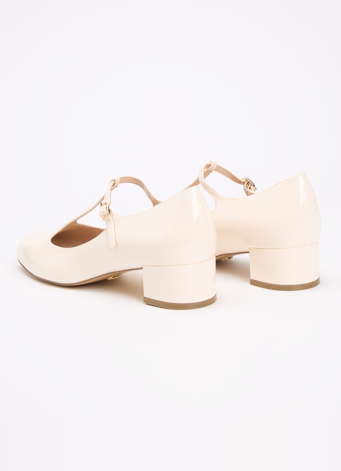 Dune London Believable Mary Jane pump met lakfinish - achterkant 4 ivoor