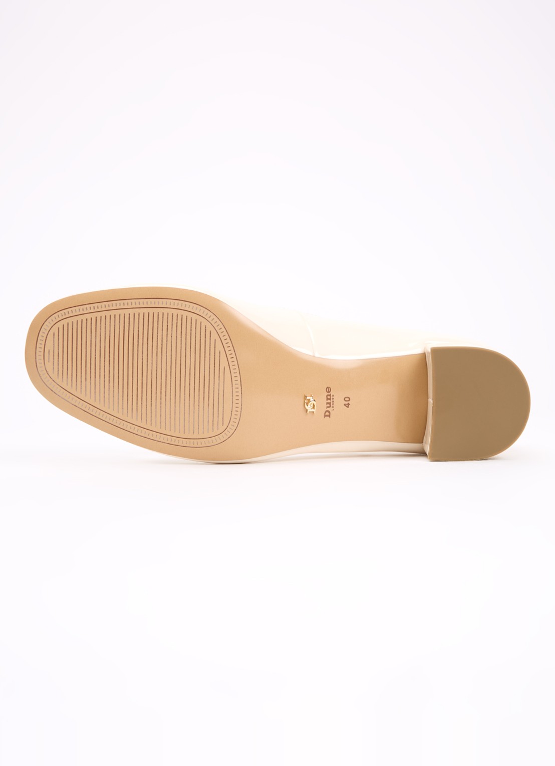 Dune London Believable Mary Jane pump met lakfinish - detail 3 ivoor