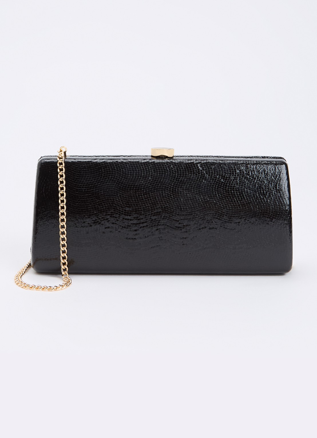 Dune London Belinda clutch met afneembare schouderriem - voorkant 5 zwart