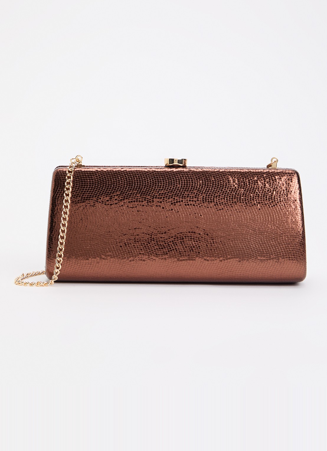 Dune London Belinda clutch met afneembare schouderriem - voorkant 5 roestbruin