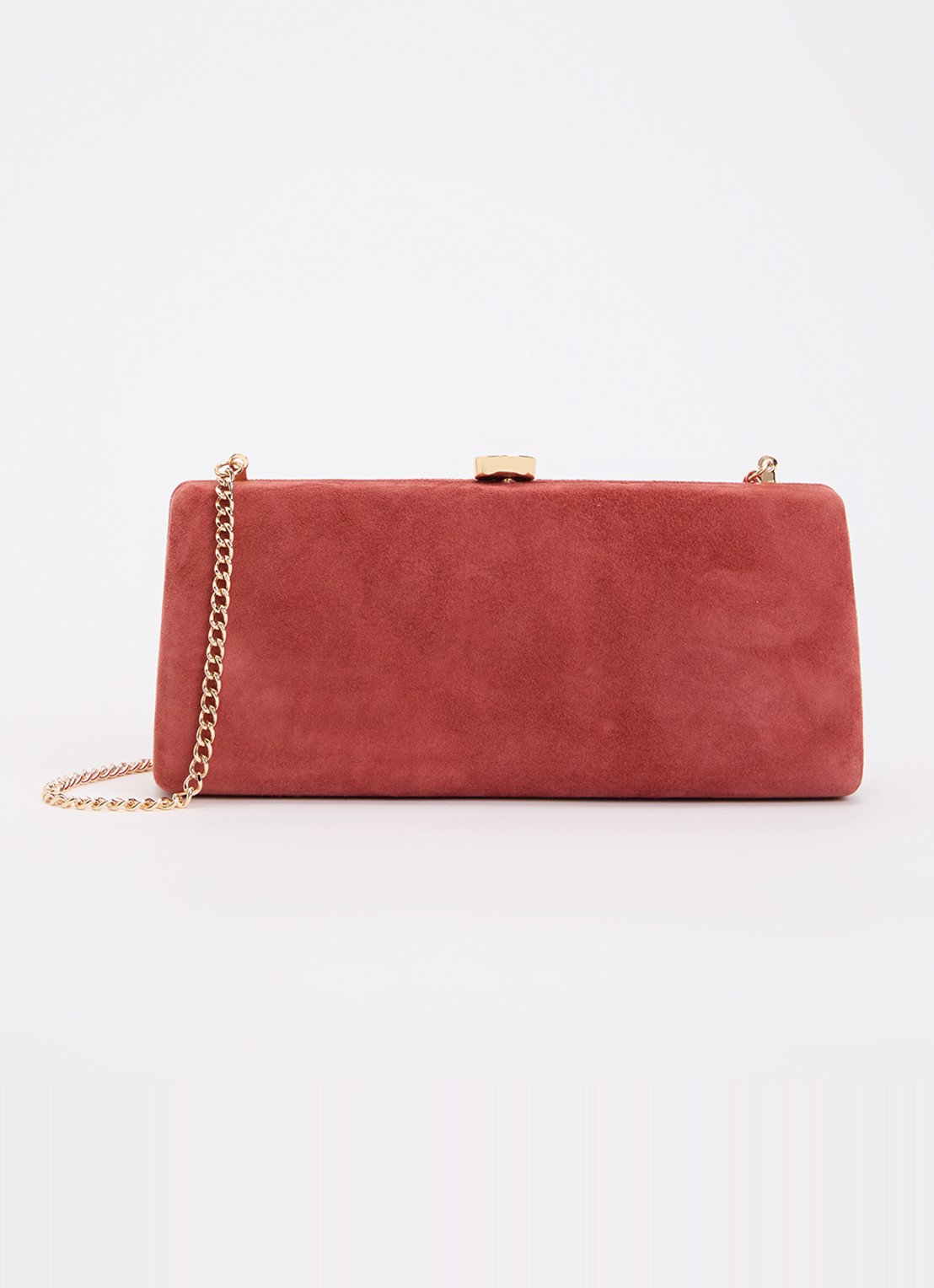Dune London Belinda clutch met afneembare schouderriem - voorkant 5 steenrood