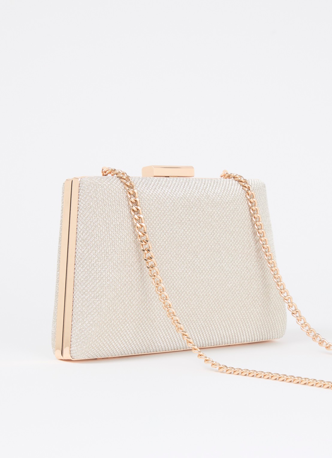 Dune London Bellaria clutch met afneembare schouderriem - achterkant goud