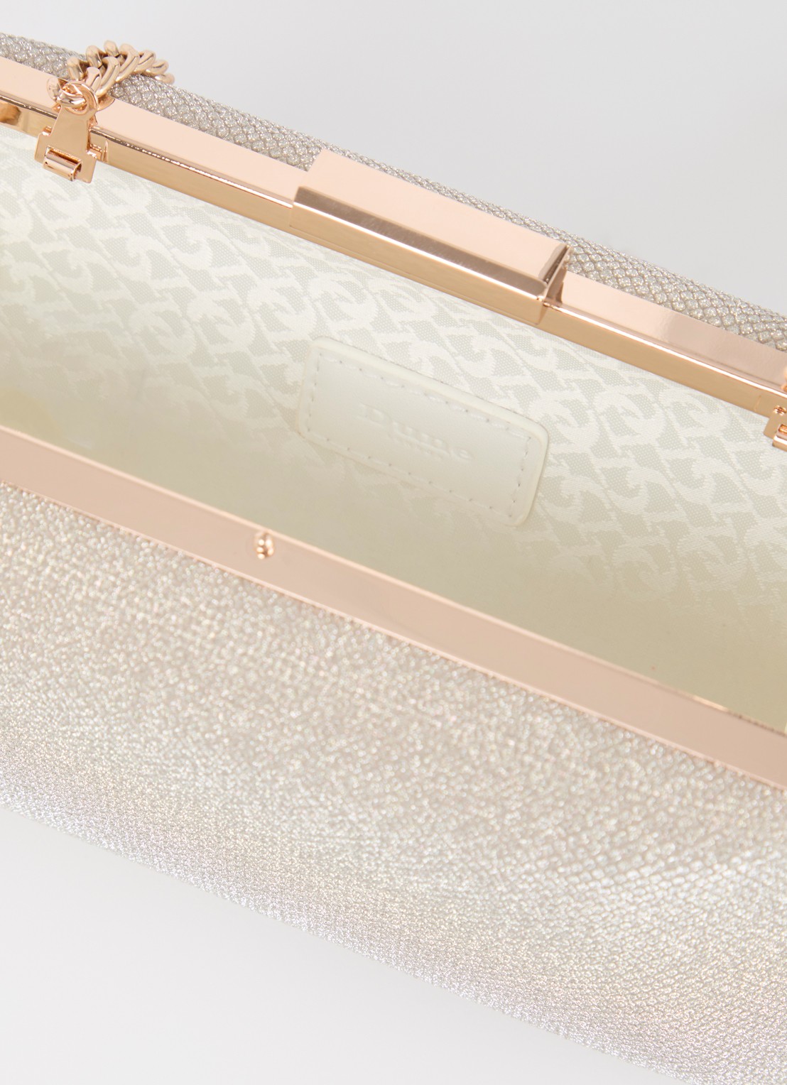 Dune London Bellaria clutch met afneembare schouderriem - detail 2 goud