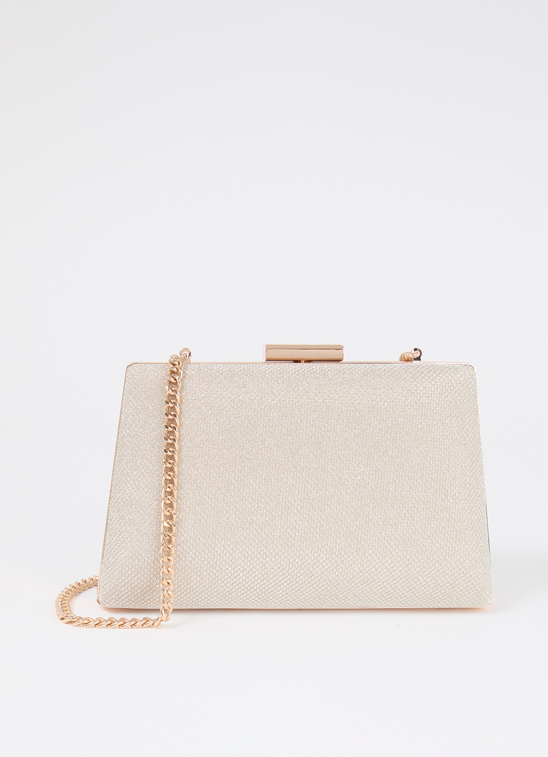 Dune London Bellaria clutch met afneembare schouderriem - voorkant 4 goud