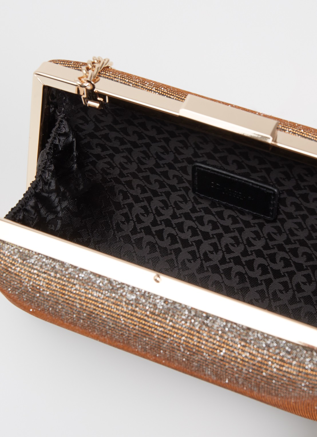 Dune London Bellaria clutch met afneembare schouderriem - detail 2 roségoud