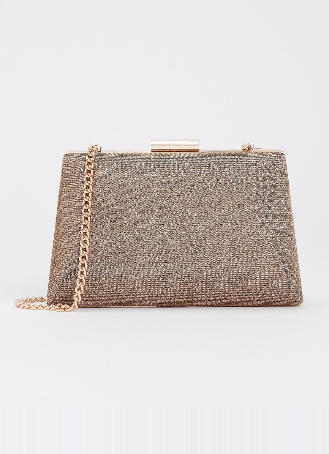 Dune London Bellaria clutch met afneembare schouderriem - voorkant 5 roségoud