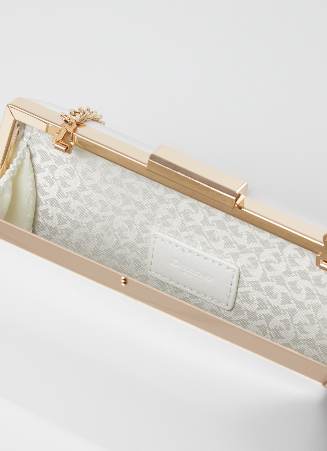 Dune London Bellaria clutch met afneembare schouderriem - detail 3 wit
