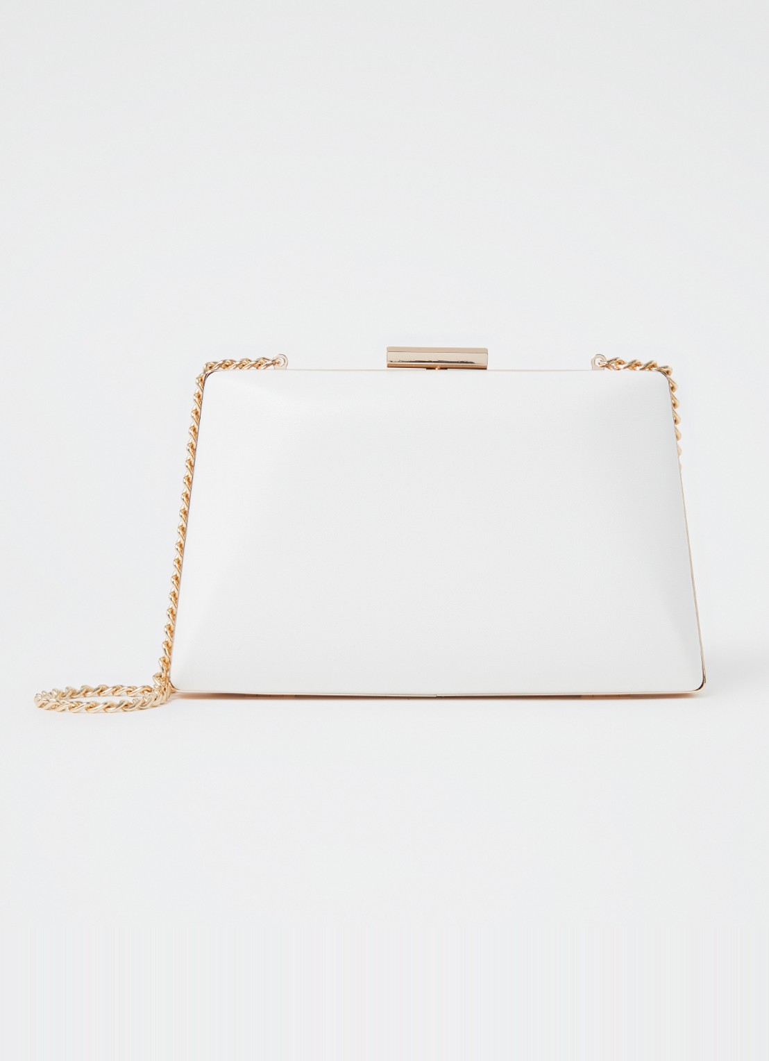 Dune London Bellaria clutch met afneembare schouderriem - voorkant 2 wit