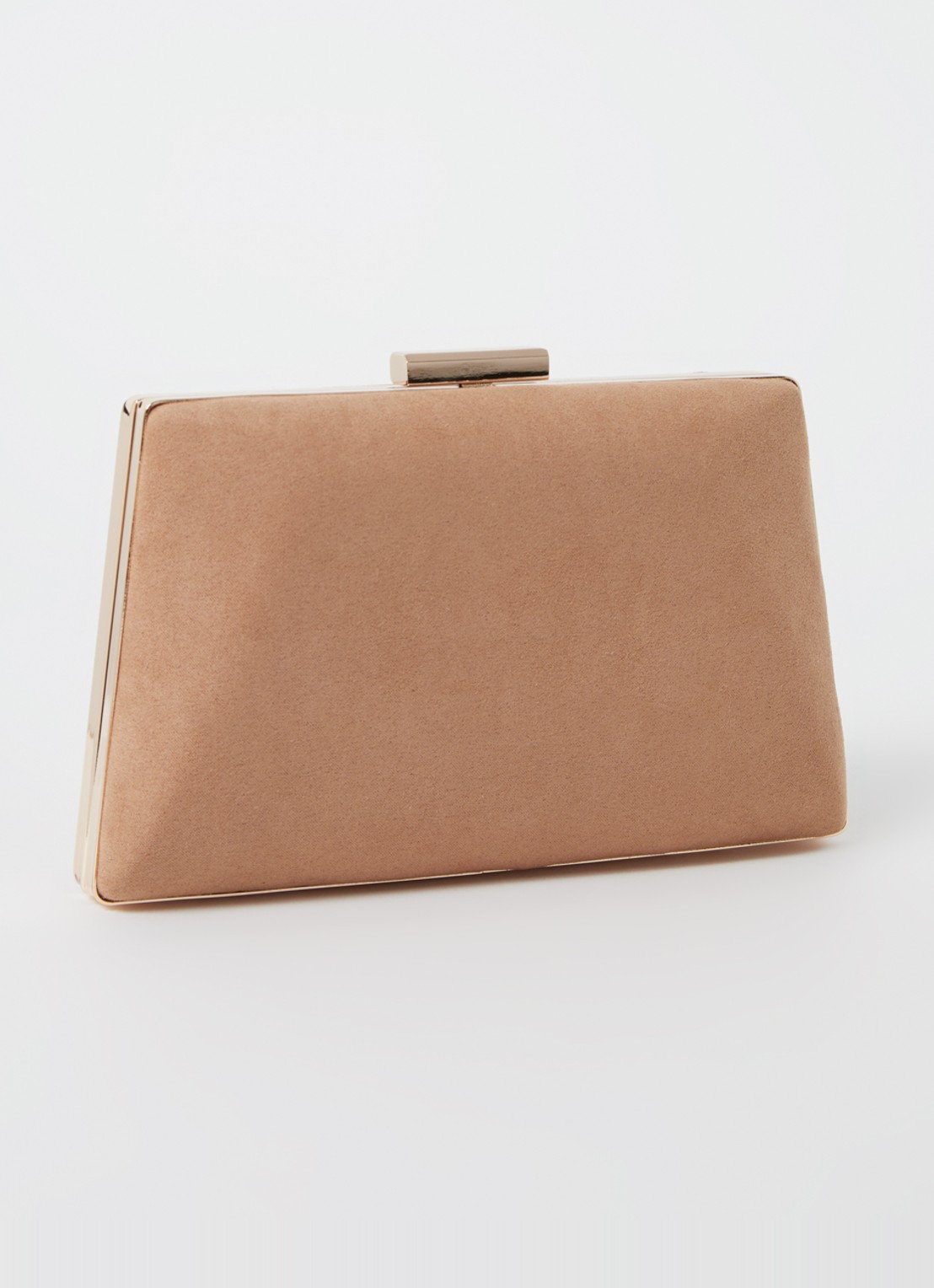 Dune London Bellaria clutch met afneembare schouderriem - achterkant camel