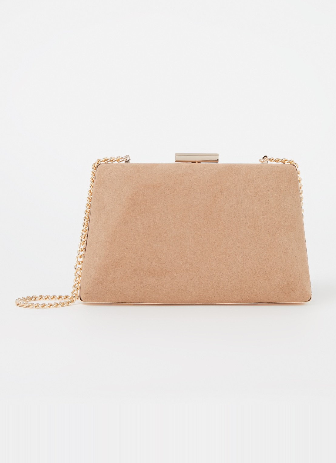 Dune London Bellaria clutch met afneembare schouderriem - voorkant 4 camel