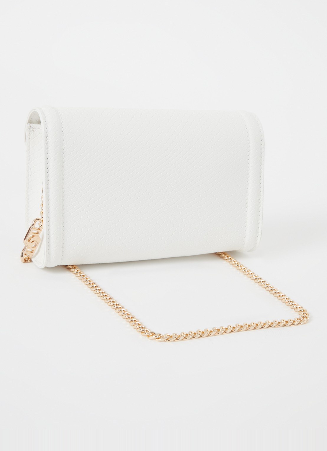 Dune London Bellini clutch met logo - achterkant 4 gebroken wit