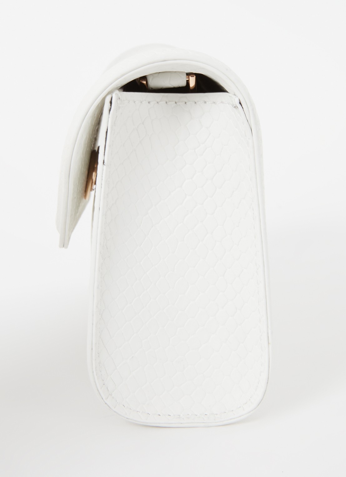 Dune London Bellini clutch met logo - detail 2 gebroken wit
