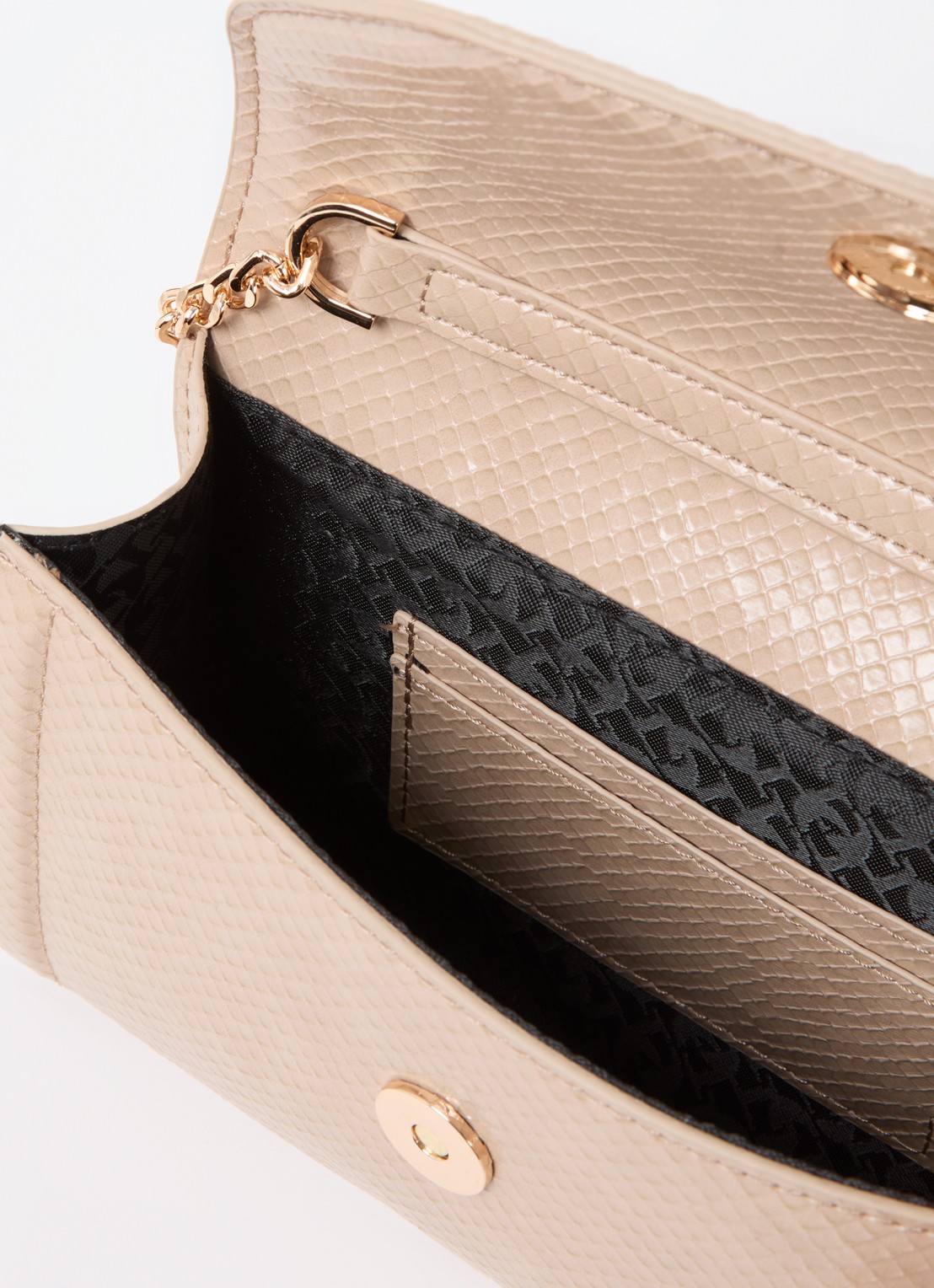 Dune London Bellini clutch met logo - detail 3 beige