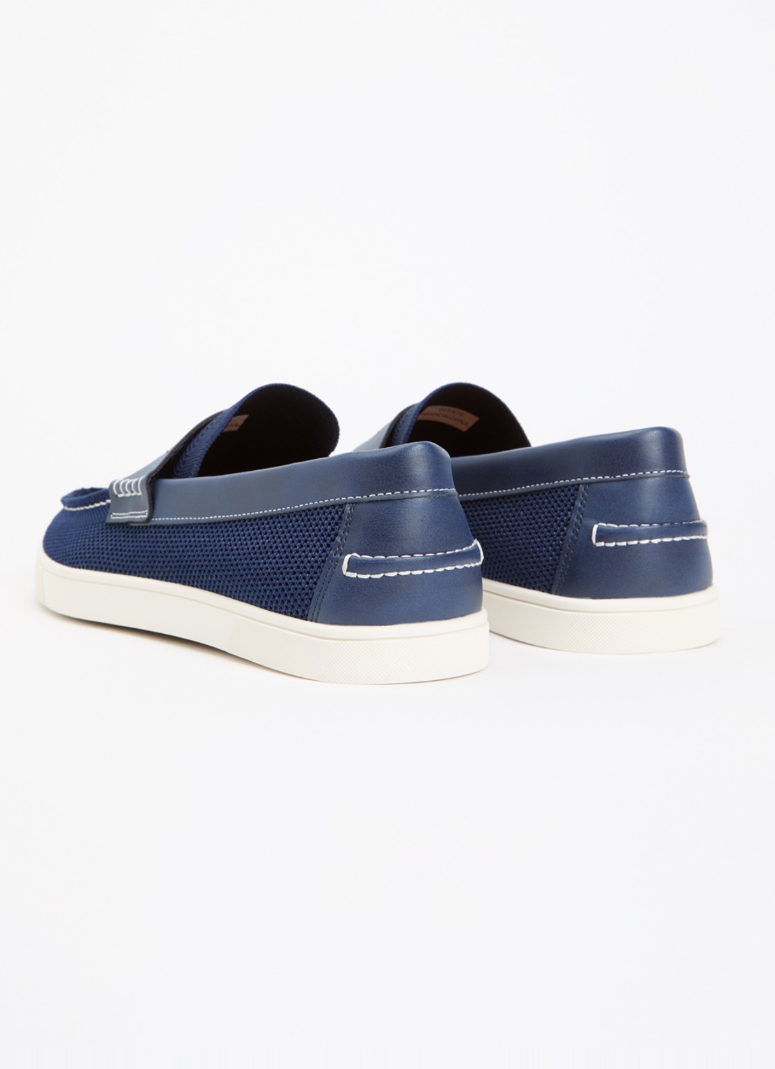 Dune London Benzy loafer met gebreid bovenwerk - achterkant donkerblauw