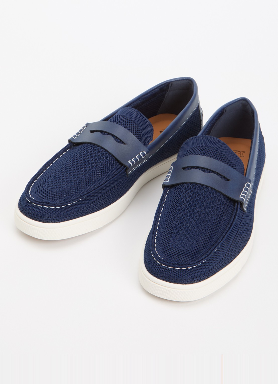 Dune London Benzy loafer met gebreid bovenwerk - detail 3 donkerblauw