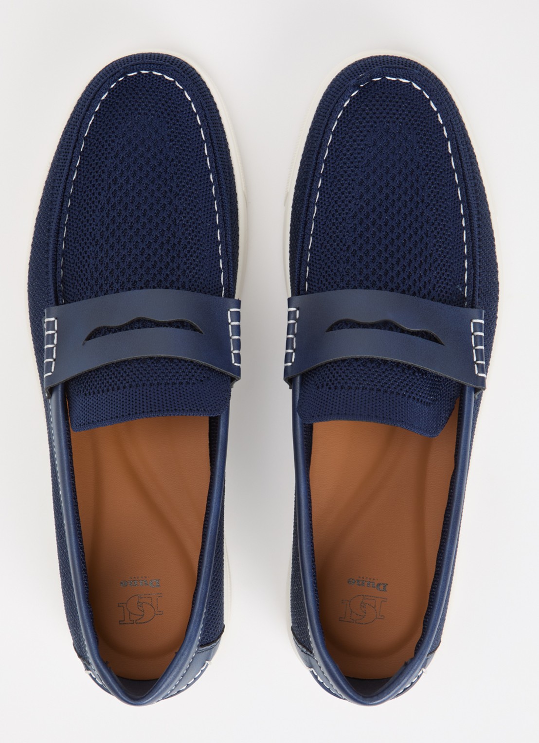 Dune London Benzy loafer met gebreid bovenwerk - detail 4 donkerblauw