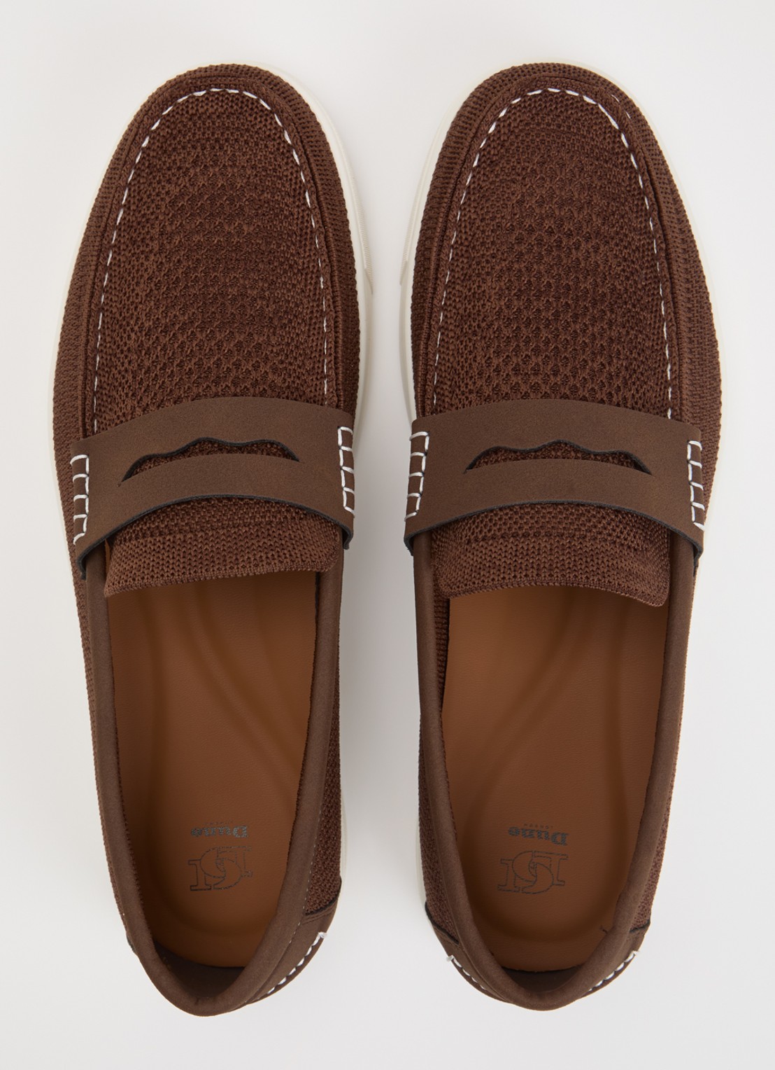 Dune London Benzy loafer met gebreid bovenwerk - detail 3 bruin