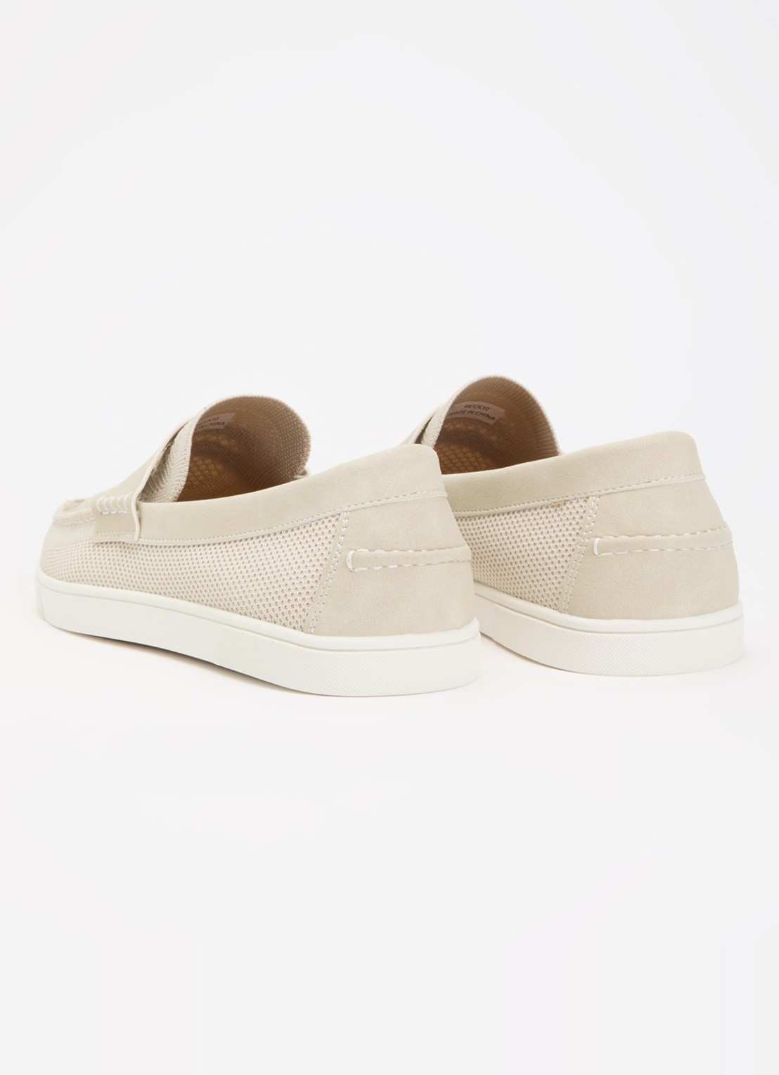Dune London Benzy loafer met gebreid bovenwerk - achterkant creme