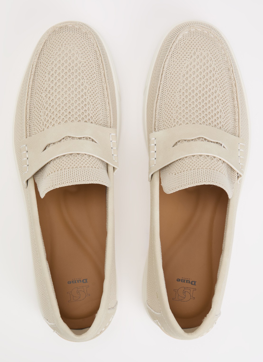 Dune London Benzy loafer met gebreid bovenwerk - detail 3 creme