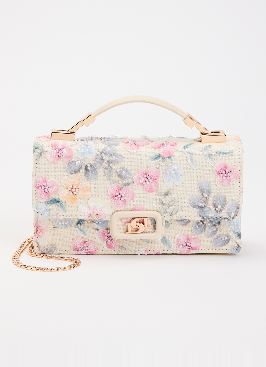 Dune London Billed crossbodytas - voorkant ivoor