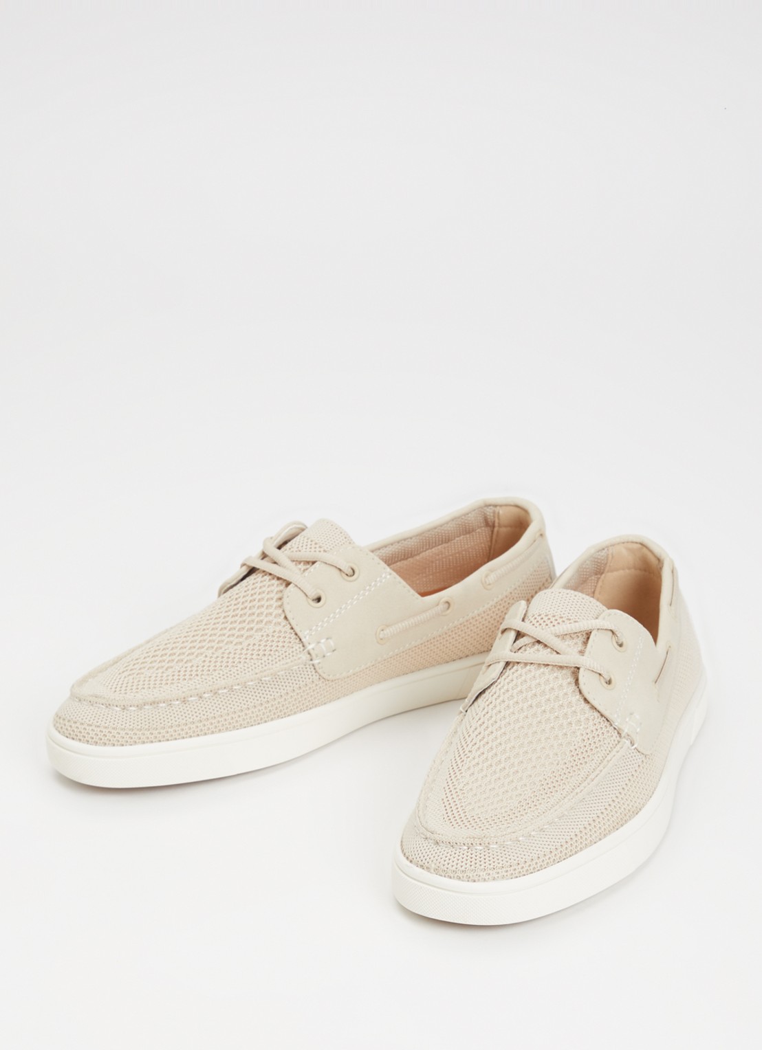 Dune London Blaizerss bootschoen met gebreid bovenwerk - detail 3 creme