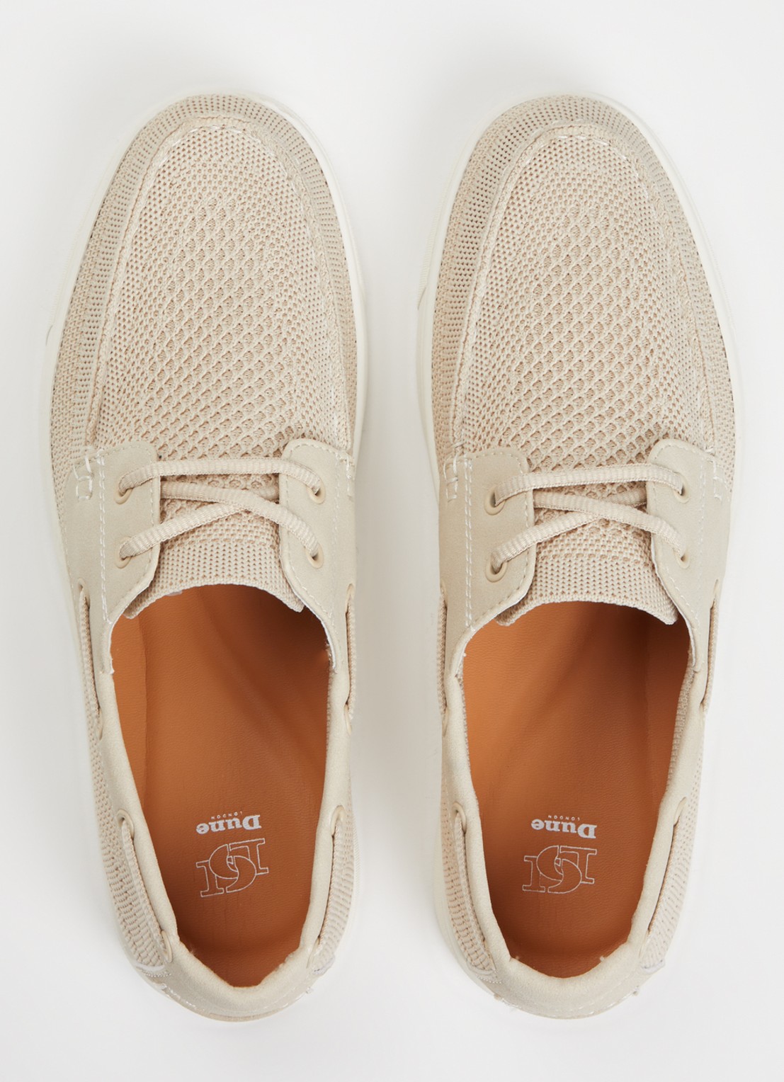 Dune London Blaizerss bootschoen met gebreid bovenwerk - detail 4 creme