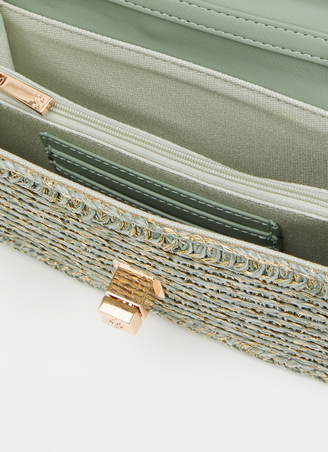 Dune London Blooms crossbodytas met afneembare schouderriem - detail 3 lindegroen