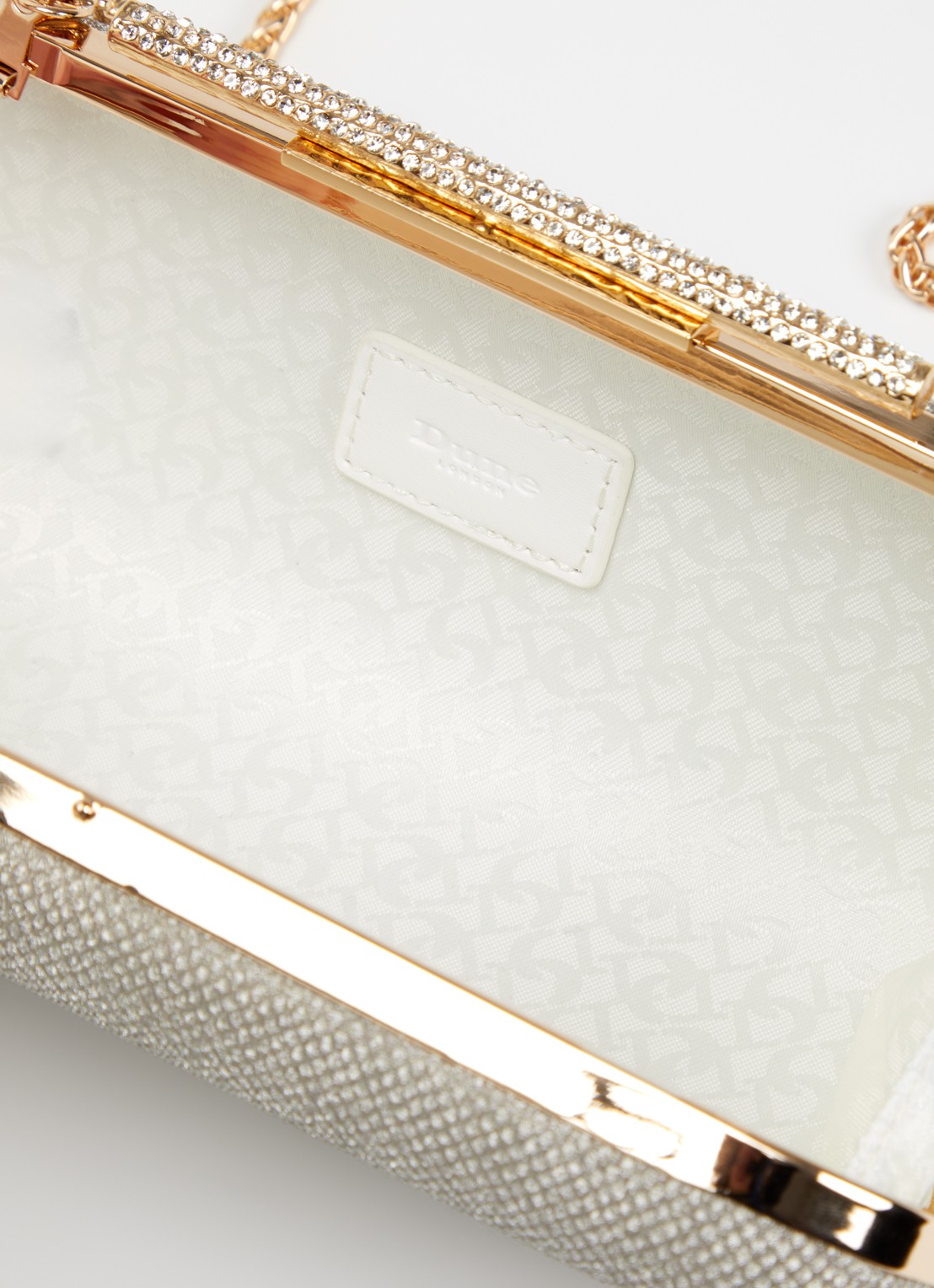 Dune London Body clutch van leer - detail beige