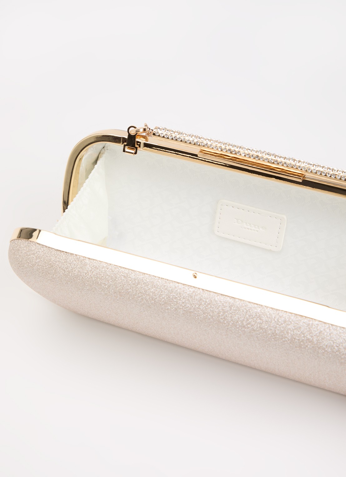 Dune London Body clutch van leer - detail goud