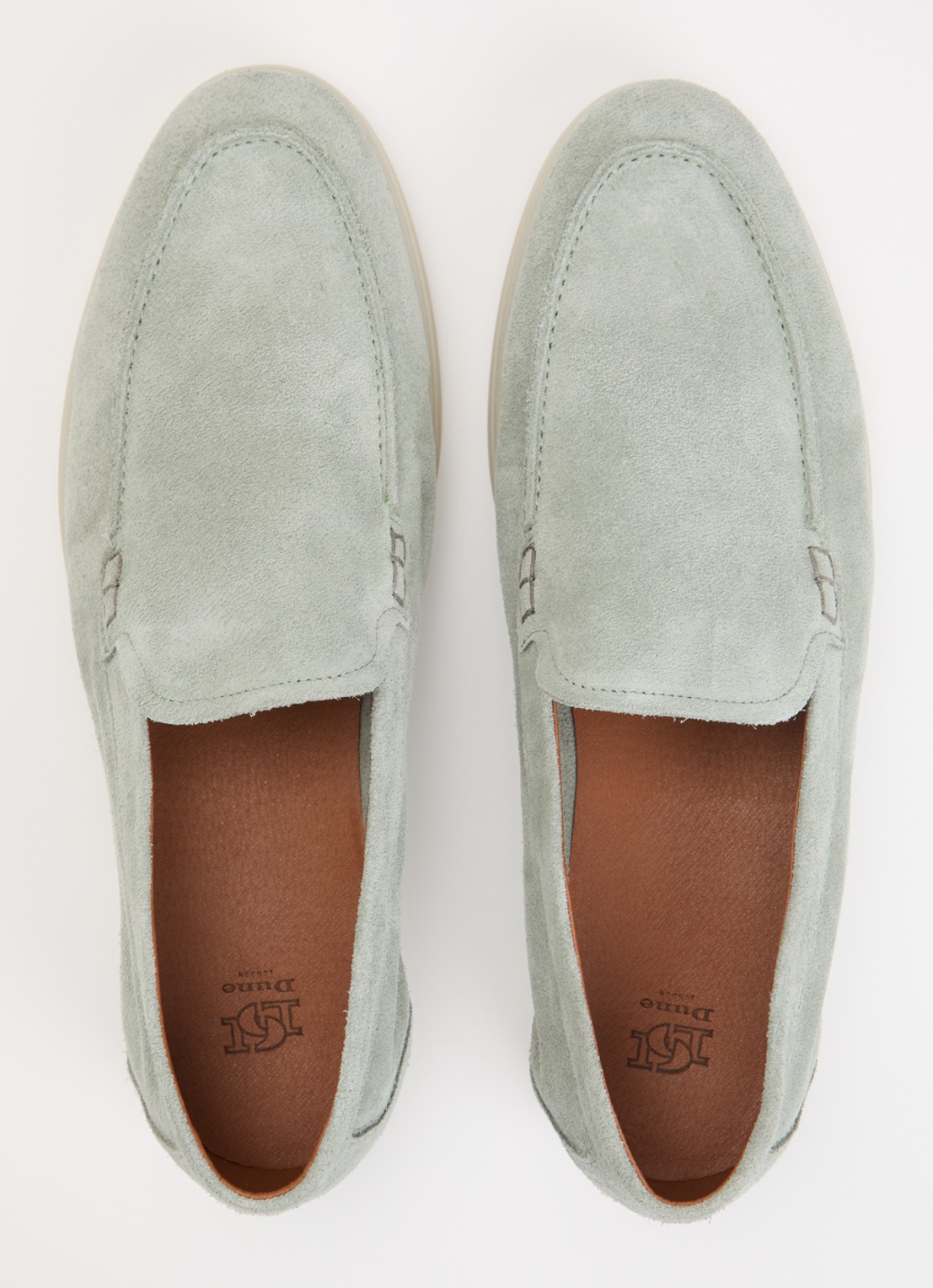 Dune London Boltman loafer van leer - detail 2 lichtgroen