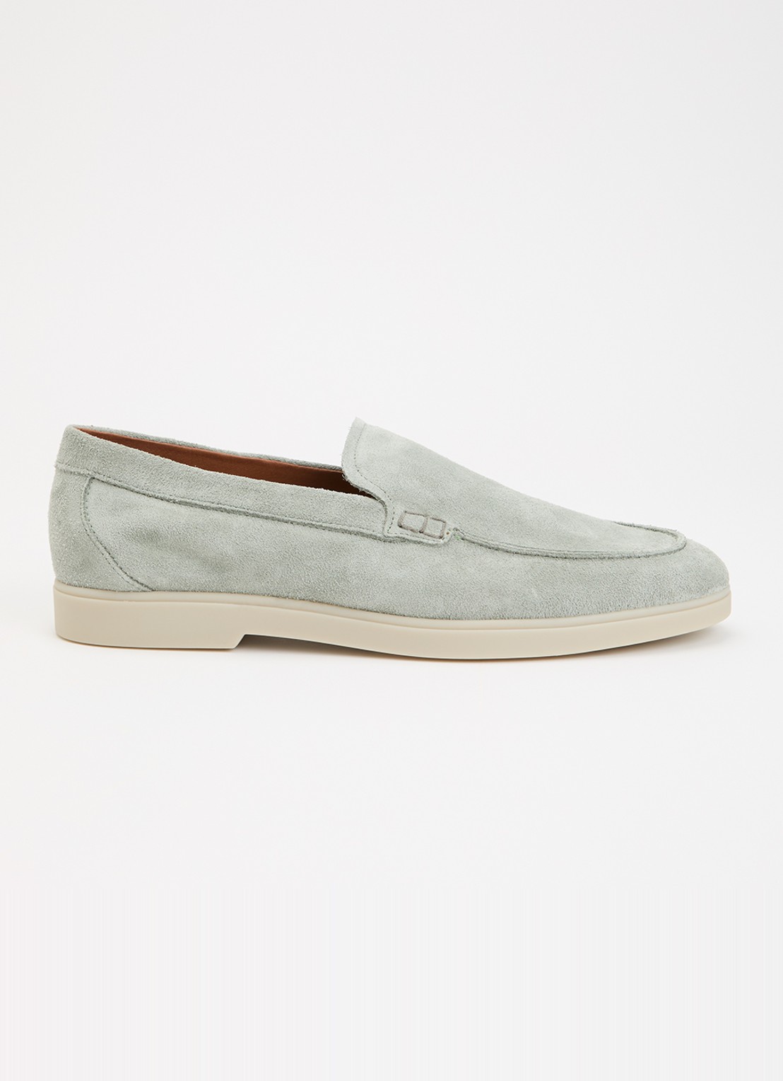 Dune London Boltman loafer van leer - voorkant 4 lichtgroen