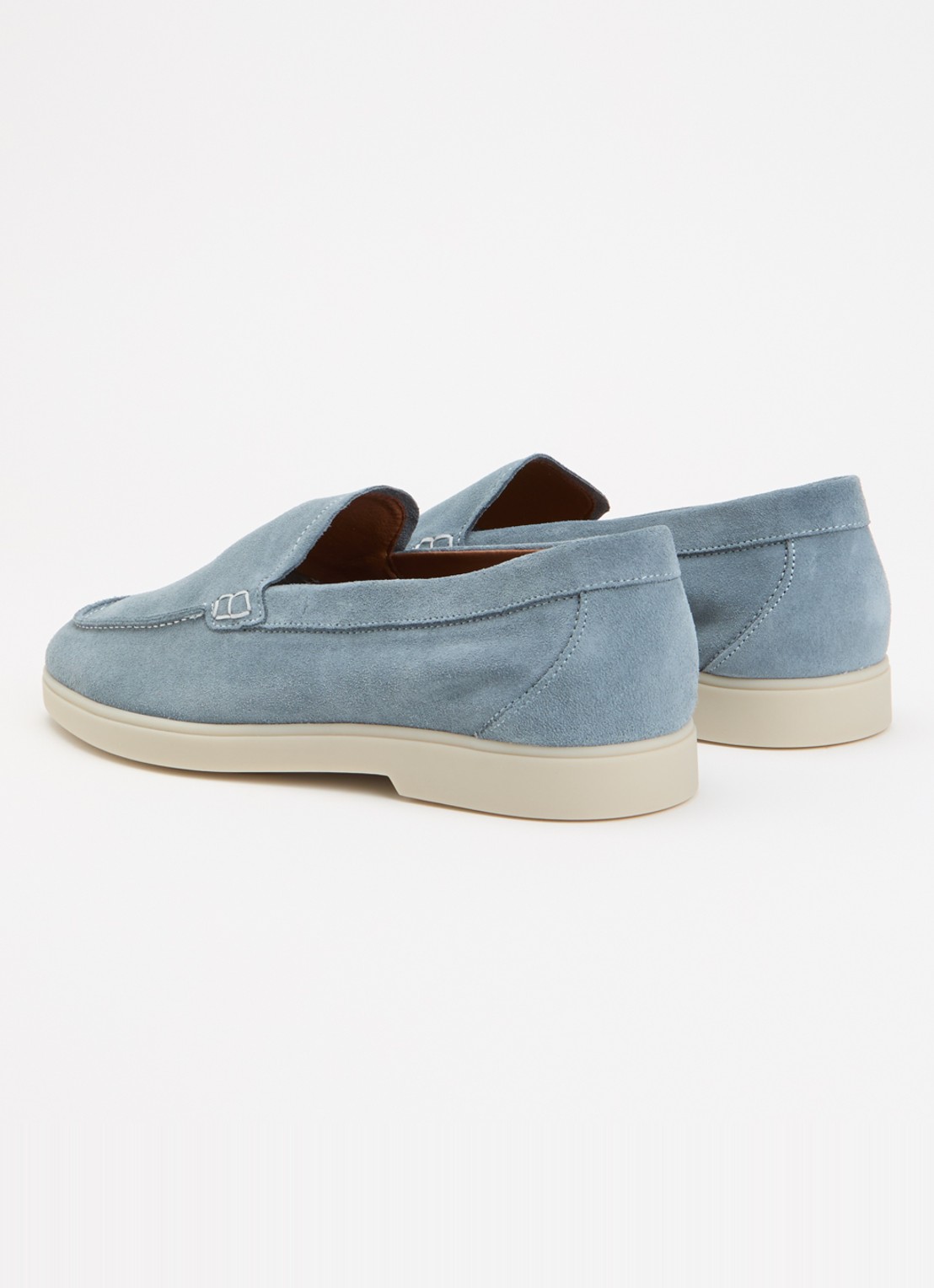 Dune London Boltman loafer van leer - achterkant 5 lichtblauw